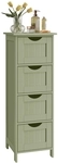 VASAGLE Badezimmerschrank 4 Schubladen 30 x 30 x 82 cm lorbeergr&uuml;n B34LHC040C02