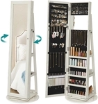 SONGMICS Drehbarer Schmuckschrank mit Spiegel JBC62W