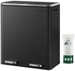 SONGMICS M&uuml;lleimer 60 Liter (2 x 30 L) Schwarz LTB60BK