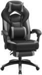 SONGMICS Gamingstuhl mit Fu&szlig;st&uuml;tze Schwarz-Grau OBG77BG