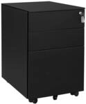 SONGMICS Rollcontainer 3 Schubladen Schwarz OFC60BK