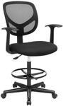 SONGMICS Ergonomischer B&uuml;rostuhl mit Armlehnen OBN25BK
