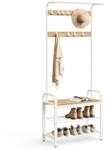 VASAGLE Garderobe & Schuhregal Wei&szlig;-Naturfarbe HSR40W