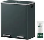 SONGMICS M&uuml;lleimer 60 Liter (2 x 30 L) Grau LTB60GS