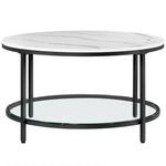 VASAGLE Couchtisch mit 2 Ablagen f&uuml;r Wohnzimmer B34LCT071B13