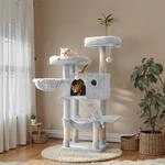Feandrea Kratzbaum gro&szlig;, Katzenbaum mit weichem Bezug, Katzenkratzbaum f&uuml;r...