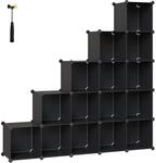 SONGMICS Steckregalsystem 16 W&uuml;rfel Schwarz LPC44BK