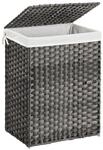 SONGMICS W&auml;schekorb Polyrattan 90 L Grau LCB51WG