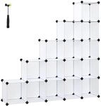 SONGMICS Steckregalsystem 16 W&uuml;rfel Wei&szlig; LPC44L