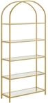 VASAGLE B&uuml;cherregal mit 5 Ablagen aus Hartglas B34LGT050A01