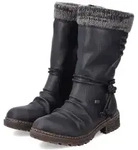Rieker Damen Stiefel Stiefelette Gef&uuml;ttert Winterstiefel Slipper schwarz 36
