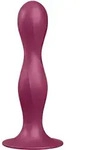 SATISFYER - DOUBLE BALL-R SILIKONDILDO BLAU - Rot