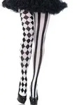 LEG AVENUE Strumpfhose Harlekin Schwarz/Wei&szlig;