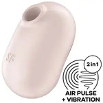 SATISFYER - Pro To Go 2 Air Pulse Stimulator & Vibrator - Beige