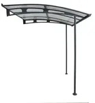 Palram-Canopia Vordach Vega 2000 2x2m Acryl klar Alu grau mit Pfosten,...