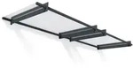 Palram-Canopia T&uuml;r Vordach NANCY 3000 LxTxH 301x94x14cm Grau 4mm Acryl klar