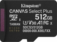 Kingston SDCS3/512GBSP, SD MicroSD Card 512GB Kingston SDXC Canvas+ Gen3...