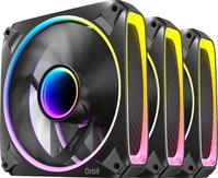Antec 0-761345-40059-6, Antec L&uuml;fter 120*120*28 ORBIT 120 ARGB PWM 3Pack Black