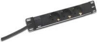 DIGITUS DN-95411, DIGITUS | Steckerleiste 1HE, 3fach Schalter Alu 2m Zuleitung