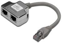 DIGITUS DN-93904, DIGITUS | Patchkabel Adapter Cat5e 2x RJ45 -> 1x RJ45 0.19m