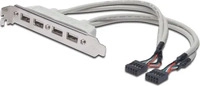 DIGITUS AK-300304-002-E, DIGITUS | Slotblech 4xUSB/A -> IDC 2x10Pin Bu/Bu 0.25m