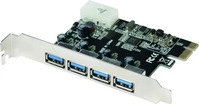 LogiLink PC0057A, LogiLink | USB 3.0 4-Port PCI-Express-Karte | PCIe x1 | 4x USB-A 