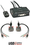 Lindy 42341, Lindy | 2 Port KVM Switch Compact, DVI-D Single Link, USB 2.0 & Audio