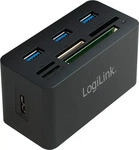 LogiLink CR0042, LogiLink Card Reader extern mit 3xUSB 3.0 HUB AiO Cardreader