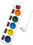 LogiLink LPS258, LogiLink Multicolor - Steckdosenleiste - Wechselstrom 250 V - 3680