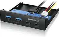GrauGear G-MP02, GRAUGEAR | Multi Front Panel 3,5" | 2x USB-C | 2x USB-A | USB...