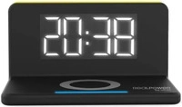 RealPower 409450, RealPower ChargeAIR Clock Wireless Charging Alarm - Schwarz