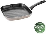 BALLARINI Ledro Grillpfanne, 28 cm, Aluminium, Keramische Antihaftbeschichtung