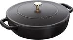 Staub Braisers Br&auml;ter mit Chistera Drop-Structure 24 cm, rund, Schwarz, Gusseisen