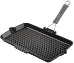 Staub Grill Pans Grillpfanne mit Ausgie&szlig;nase 34 x 21 cm, rechteckig, Schwarz,