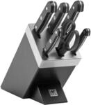 ZWILLING Gourmet 7-tlg, Selbstsch&auml;rfender Messerblock, Schwarz