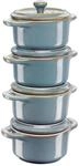 Staub Ceramique Cocotte Set 4-tlg, rund, Antik-T&uuml;rkis, Keramik