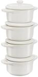 Staub Ceramique Cocotte Set 4-tlg, rund, Elfenbein-Wei&szlig;, Keramik