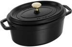 Staub La Cocotte Cocotte 23 cm, oval, Schwarz, Gusseisen