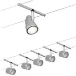CorDuo Seilsystem Cup Basisset GU5,3 max. 5x10W 230/12V Chrom matt, Chrom