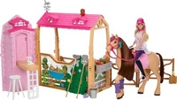 Barbie HXJ44-UNIT, Barbie Horse And Stable Doll Rosa Kinder