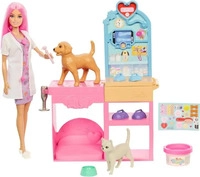 Barbie JFX93-UNIT, Barbie You Can Be A Veterinarian With A Play Set Doll Rosa...