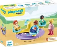 Playmobil 71324-UNIT, Playmobil 1.2.3 Carousel Construction Game Rosa Kinder