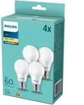 4x LED Lampen E27 A60 8W = 60W 806lm 2700K Warmwei&szlig; PHILIPS