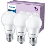 Set mit 3x E27 A60 LED-Gl&uuml;hbirne 4,9W = 40W 470lm 2700K Warmwei&szlig; 180&deg; PHILIPS