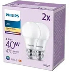 LED Lampen Set 2x E27 A60 4.9W = 40W 470lm 2700K Warmwei&szlig; 180&deg; PHILIPS