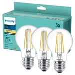 3x LED Lampen E27 A60 8.5W = 75W 1055lm 2700K Warmwei&szlig; Gl&uuml;hfaden PHILIPS