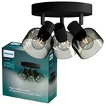 Deckenleuchte Reflektor Plafond 3x E14 LED Schwarz Sleet Philips