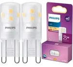 2x LED-Gl&uuml;hbirne G9 Capsule 1.9W = 25W 220lm 2700K Warm 320&deg; Philips
