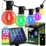 20x LED Solar Lichterkette, Au&szlig;en Garten Lichterkette 10.6m+LED Lampen G50...