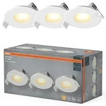 Satz von 3x b&uuml;ndig montierten Halogen LED Spot Rund 4.9W 220lm 2700K Warmwei&szlig; White